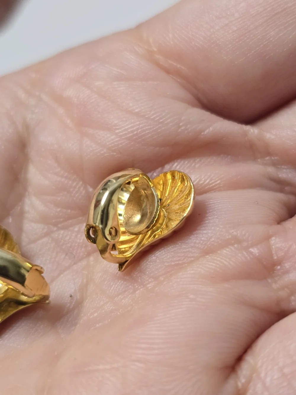 Gold Heart Clip On Earrings